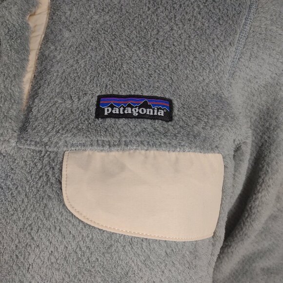 Patagonia gray plush 1/4 snap Retool snap tee pullover sweatshirt ladies Medium - Picture 3 of 9
